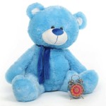 Blue 5 Feet Big Teddy Bear with Muffler